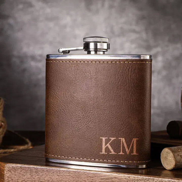 Custom Men's Leather Hip Flask