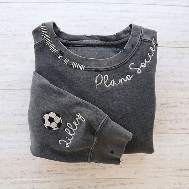 Time Sculptor - Custom Embroidered Hand Distressed Crew Neck Sweatshirt