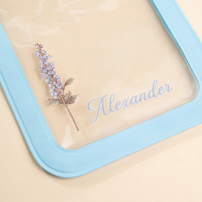 Personalized Birth Flower Waterproof Sealing Phone Pouch