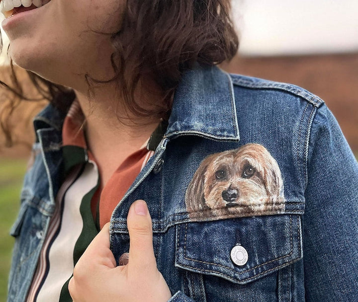 Custom Pet Portrait Denim Jacket
