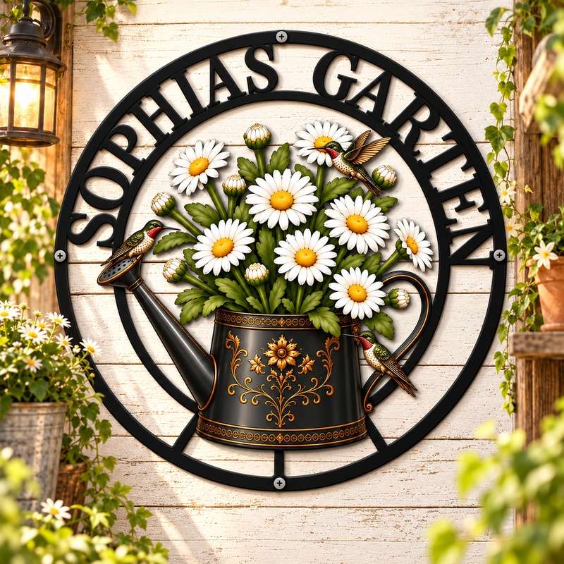 Personalized Garden Sign with Name and Birth Flower – Custom Gift for Mom or Grandma