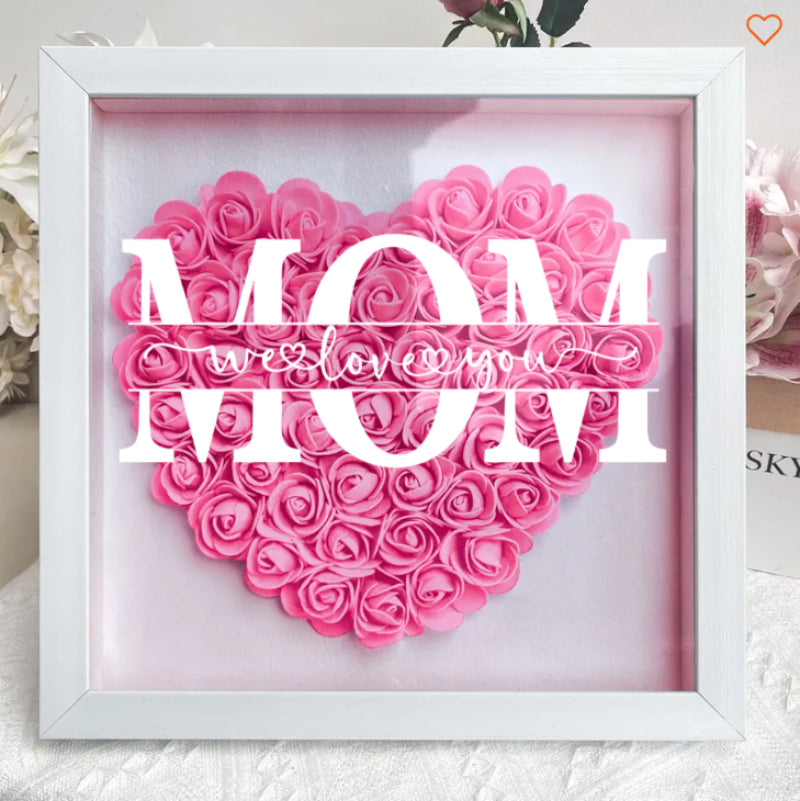 Personalized Flower Heart Shadowbox for Mom