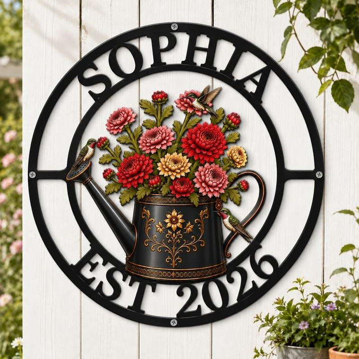Personalized Garden Sign with Name and Birth Flower – Custom Gift for Mom or Grandma
