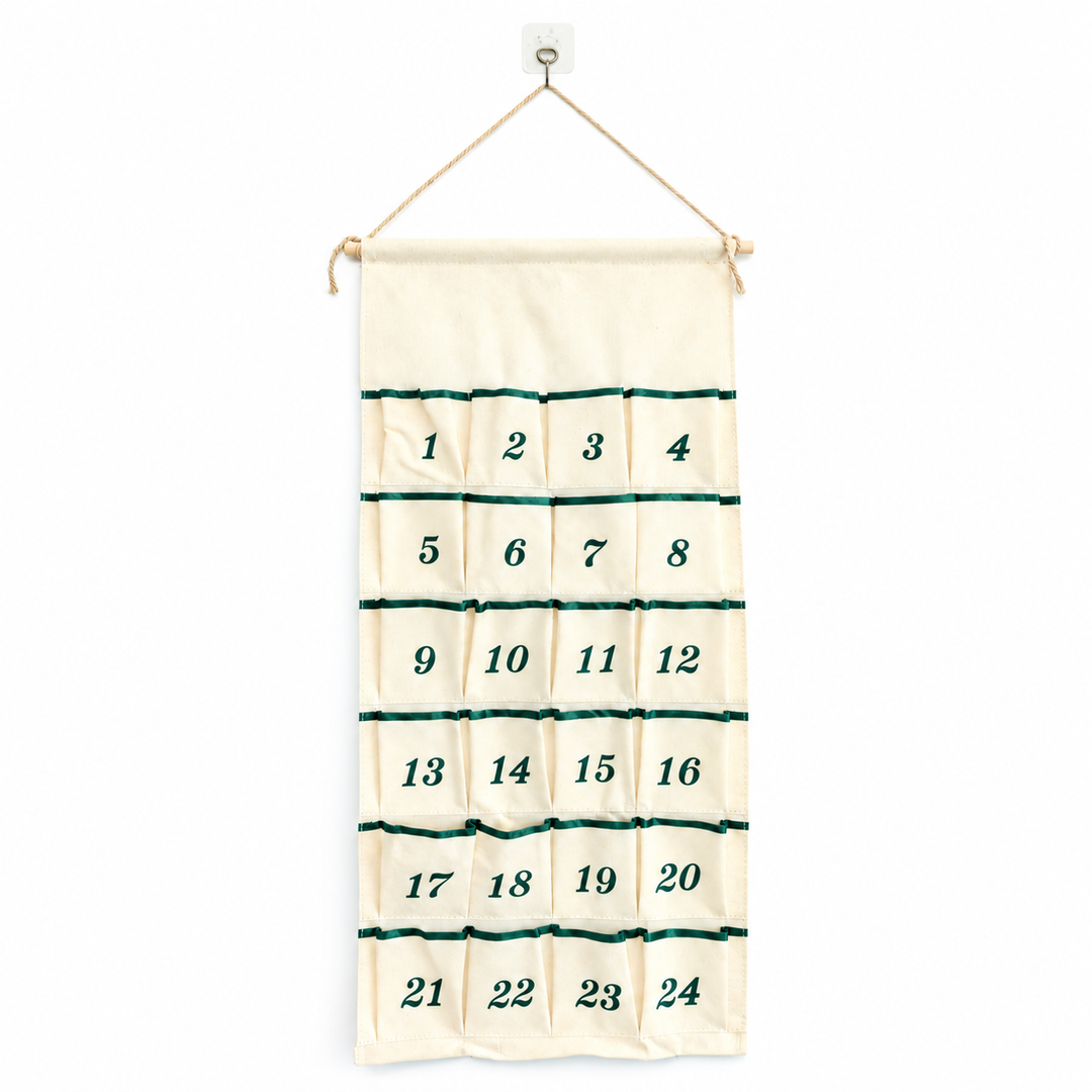Personalized Christmas Advent Calendar  – 24-Pocket Wall Hanging