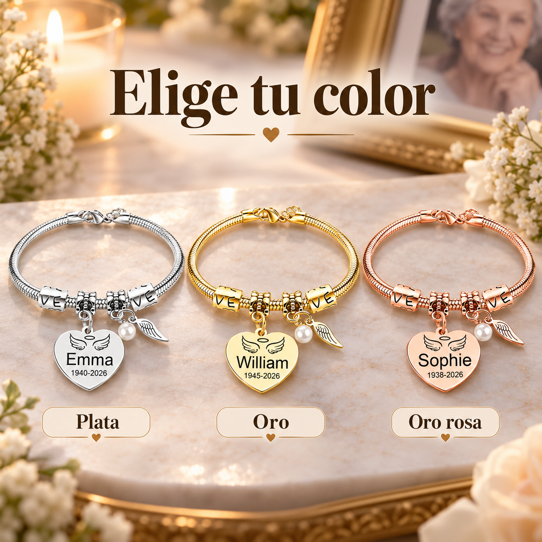 Always in My Heart, Personalized Pearl Wings Memorial Bracelet