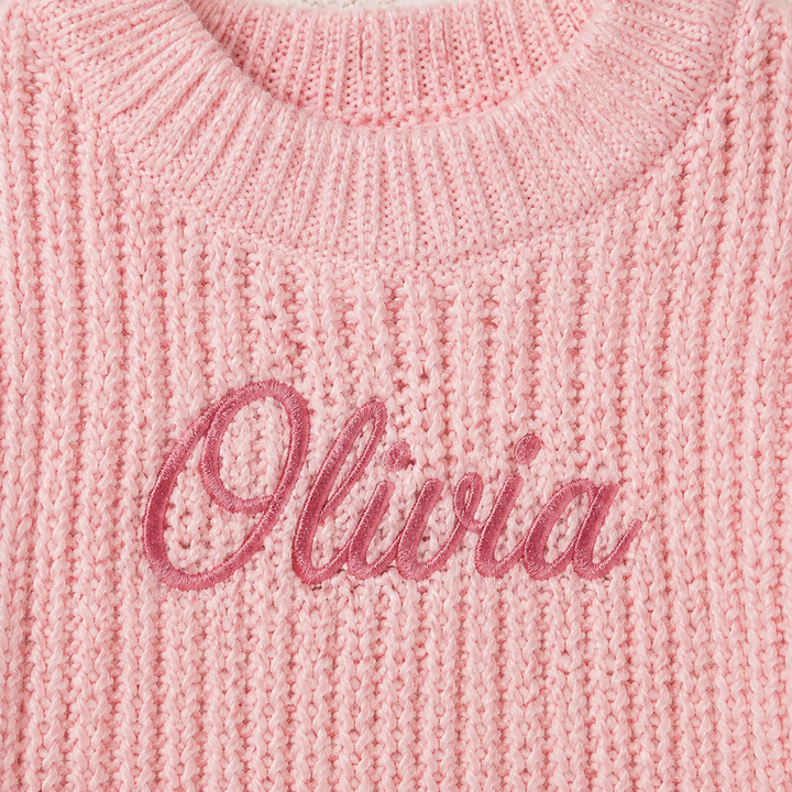 Personalized Baby Name Organic Cotton Knit Romper