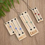 Personalized Multicolor Beaded Wooden Sewing Row Counter with Engraved Name Knitting Tool to Assist Counting Birthday Gift for Knitting Lovers