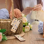 Personalized Multicolor Beaded Wooden Sewing Row Counter with Engraved Name Knitting Tool to Assist Counting Birthday Gift for Knitting Lovers