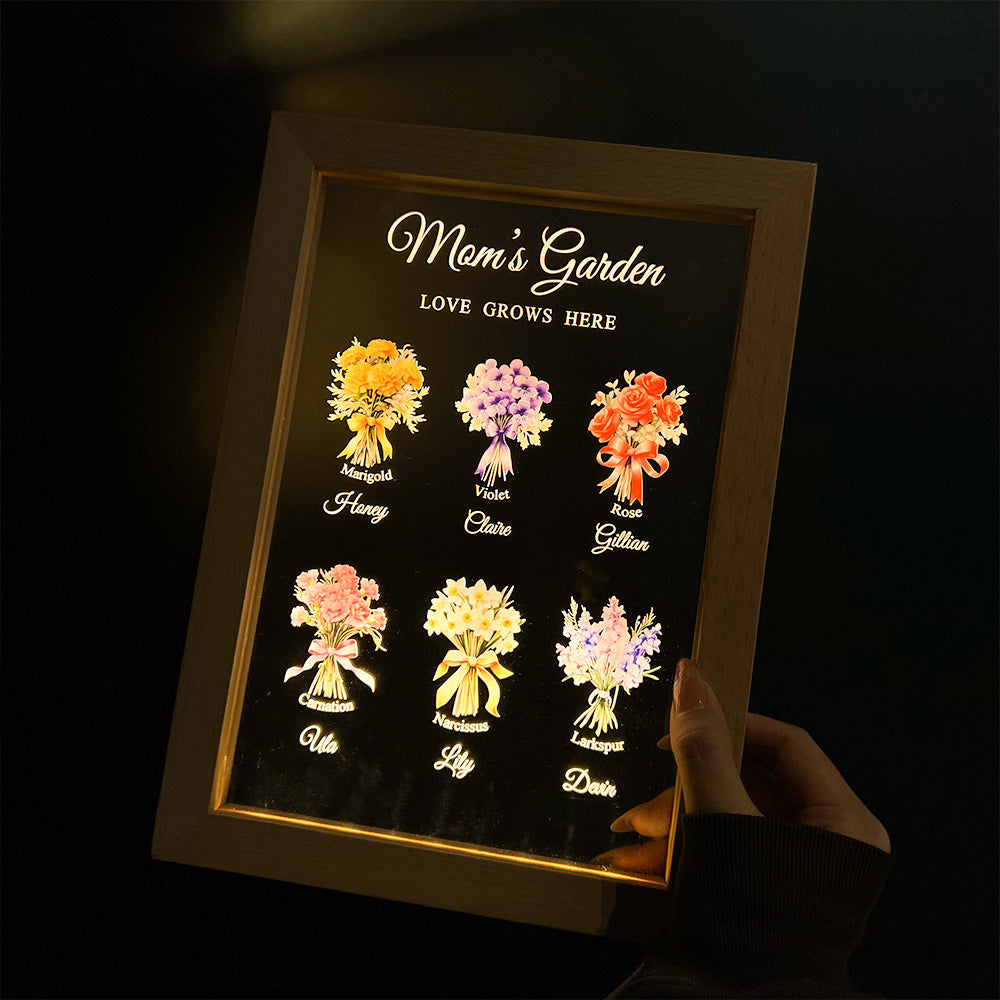 Customized LED Light Birth Month Flower Bouquet