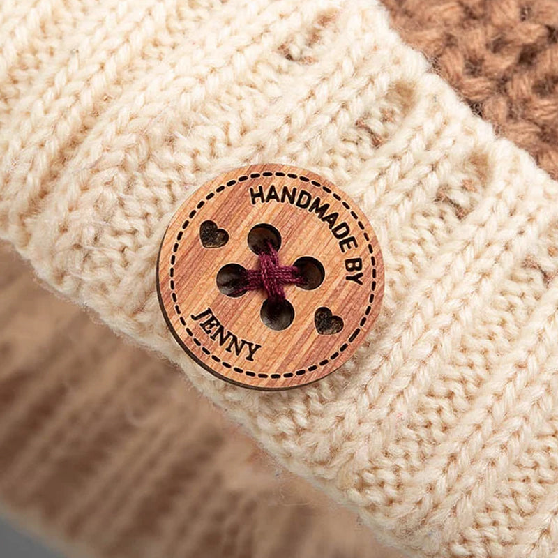 Personalized Handmade with Love Wooden Buttons