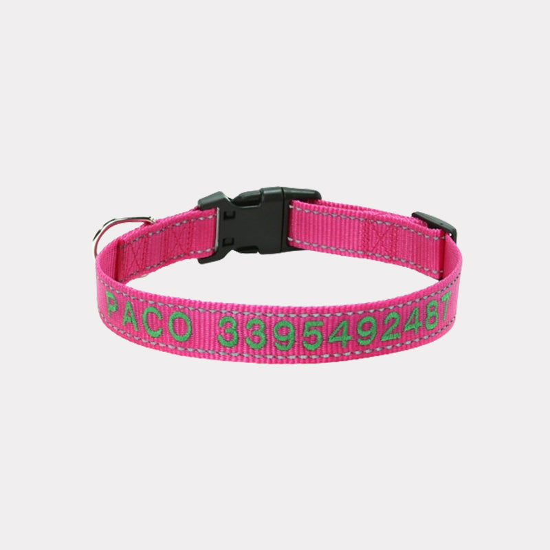 Personalized Adjustable Reflective Strip Dog Collar