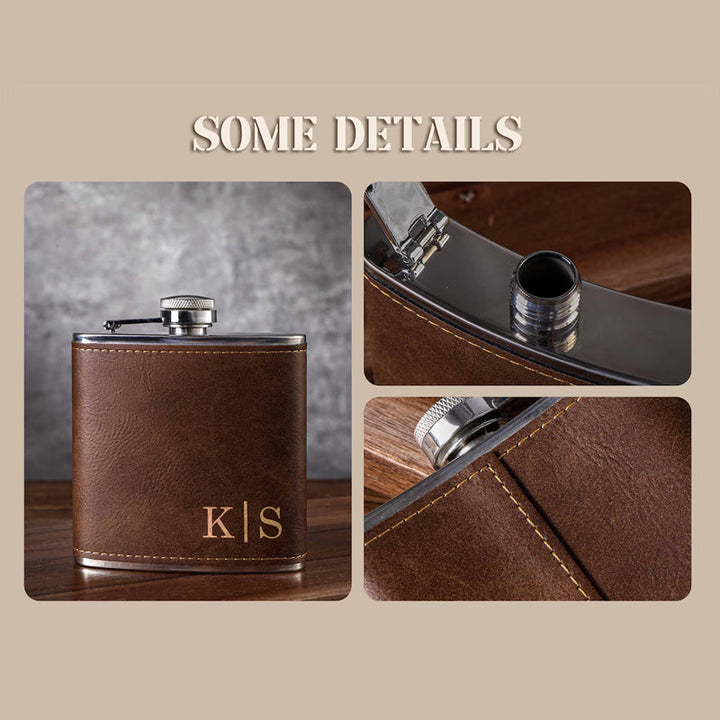 Custom Men's Leather Hip Flask