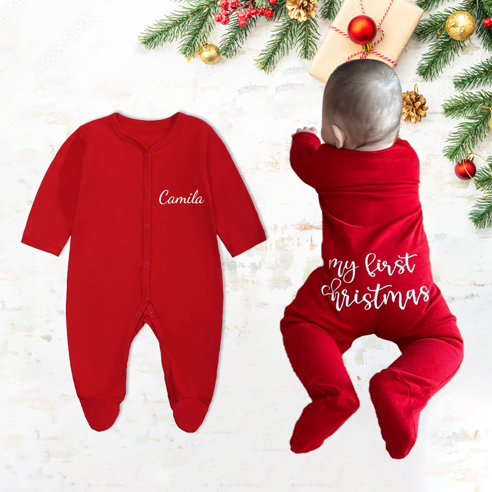 Personalised Baby Christmas Onesie