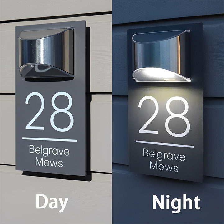 Personalized LED Solar House Number Sign