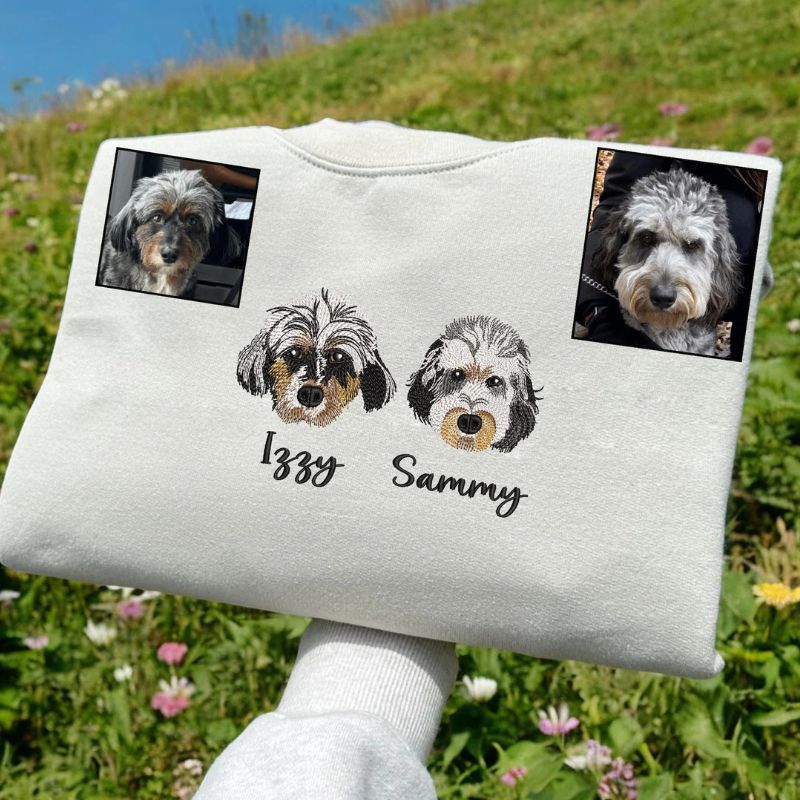 Personalized Pet Portrait Embroidered Sweatshirt