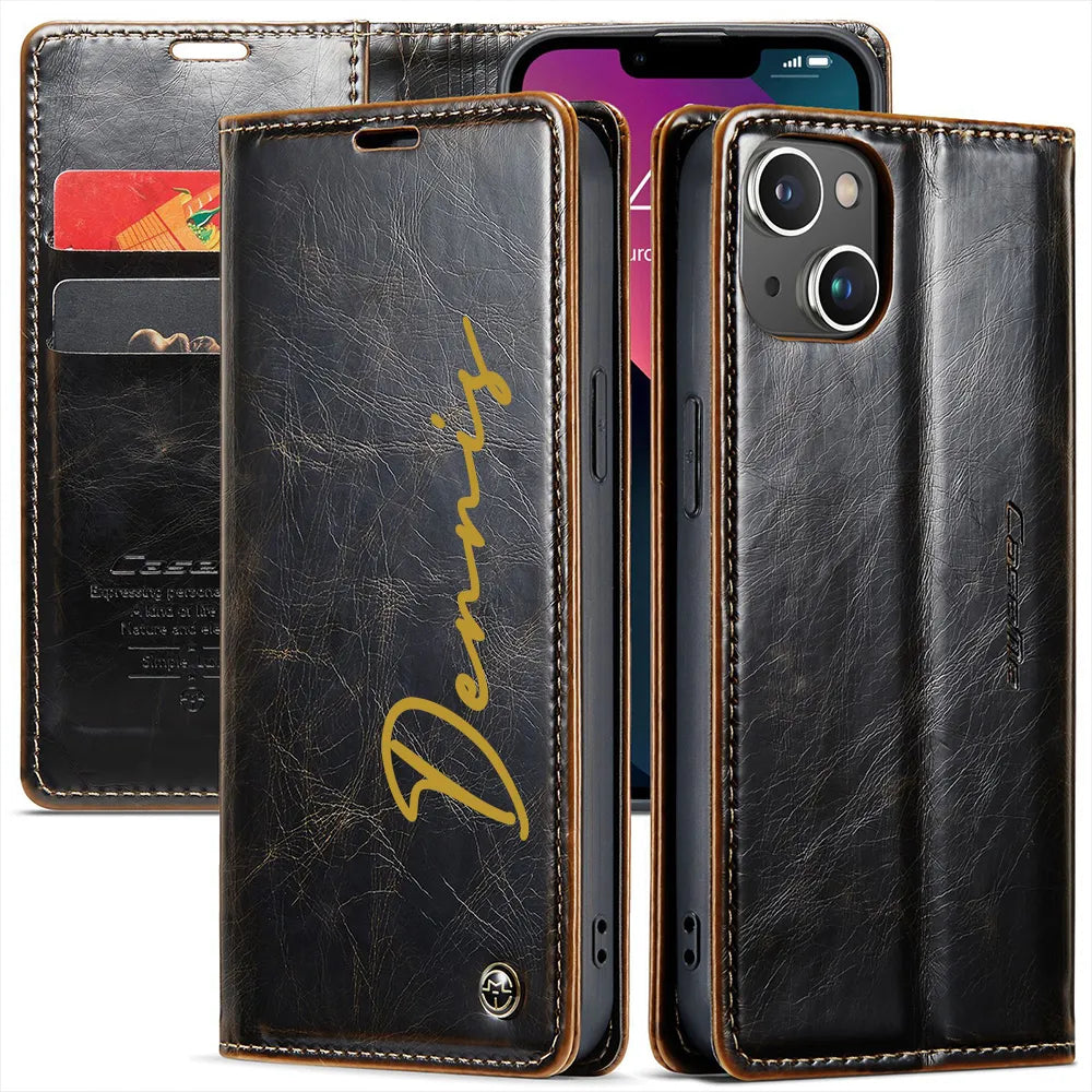 Personalized Leather Phone Case With Letters