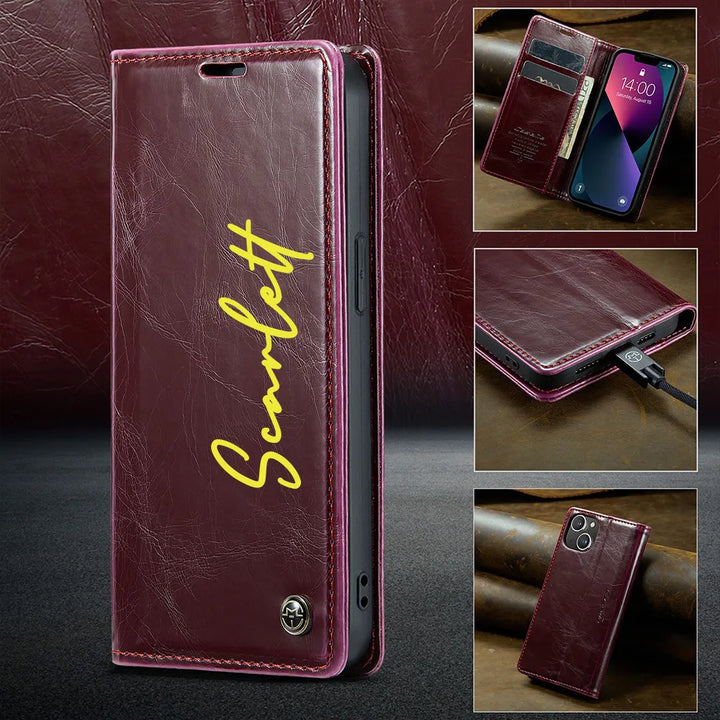 Personalized Leather Phone Case With Letters