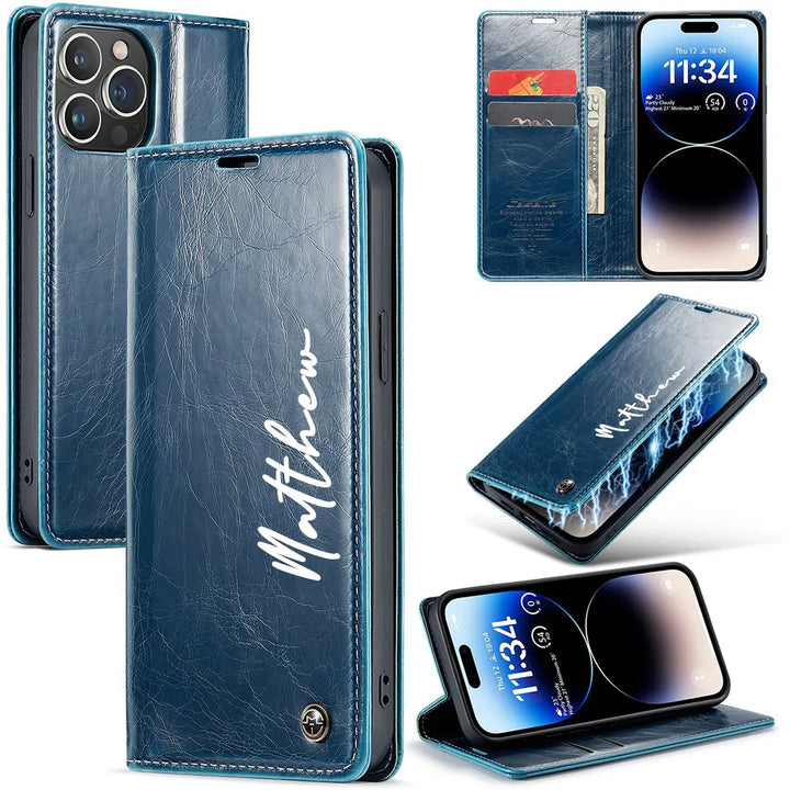 Personalized Leather Phone Case With Letters