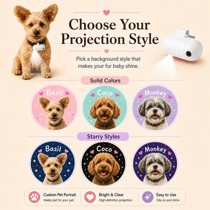🐾 Personalized Pet Night Slide Projector Light – Custom Photo LED Glow