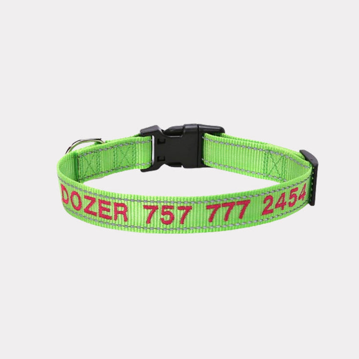 Personalized Adjustable Reflective Strip Dog Collar