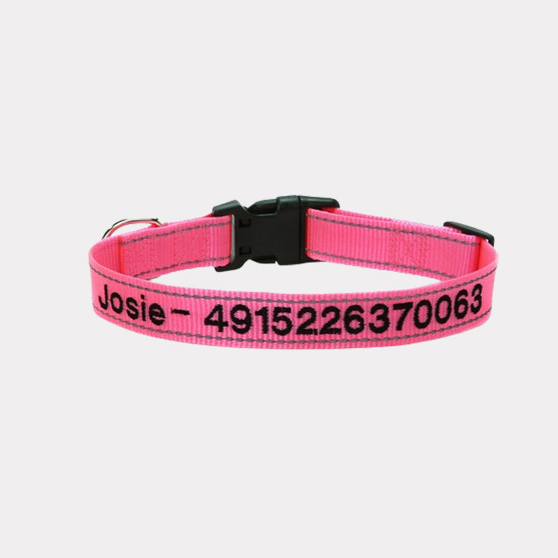 Personalized Adjustable Reflective Strip Dog Collar