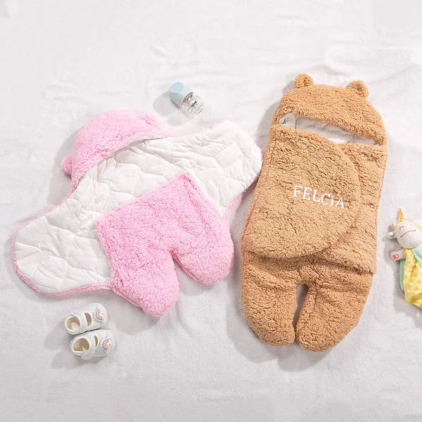 Personalized Bunny Baby Swaddle – Warm, Comfortable, and Easy to Use