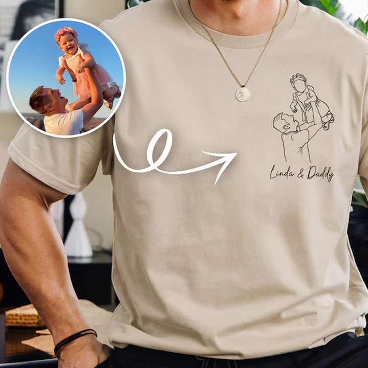 Custom Personalized Dad Shirt Portrait Based on Photo