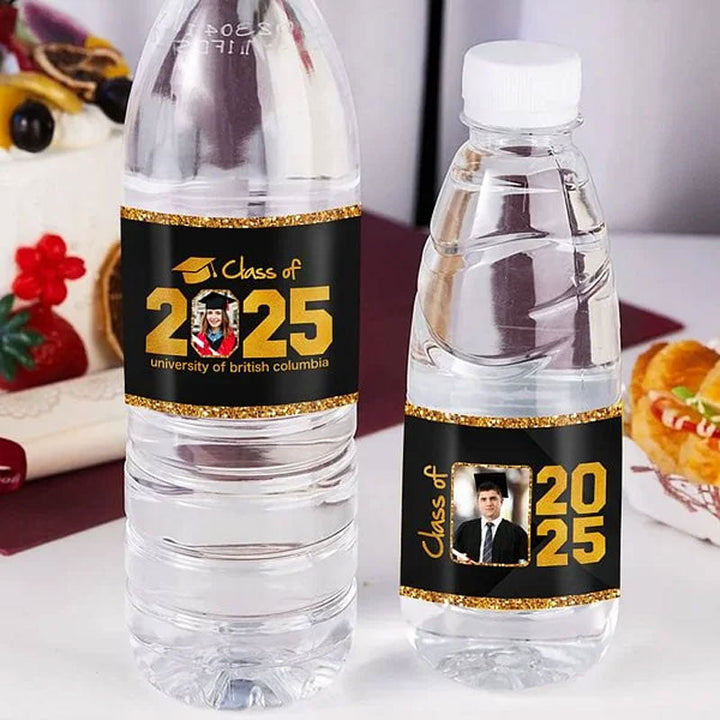 Personalised Graduation Glitter Water Bottle Label Sticker