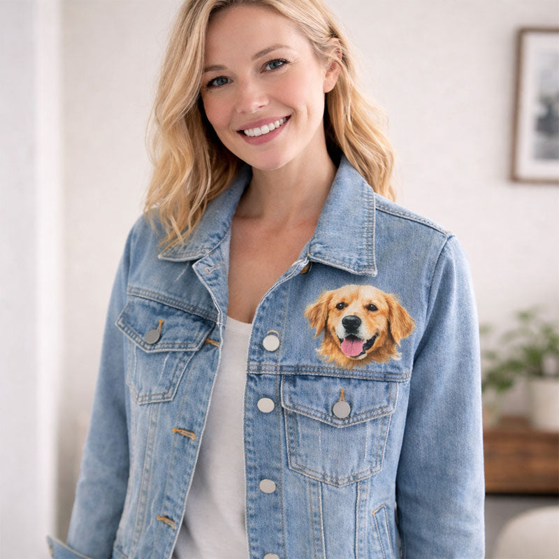 Custom Pet Portrait Denim Jacket