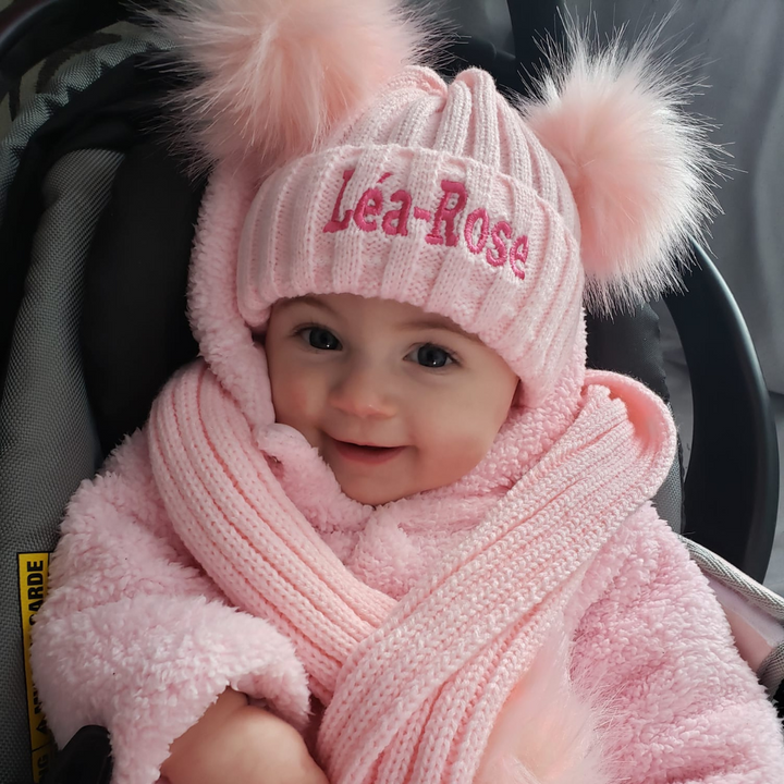 Personalized Embroidery Kid Pom Pom Hat