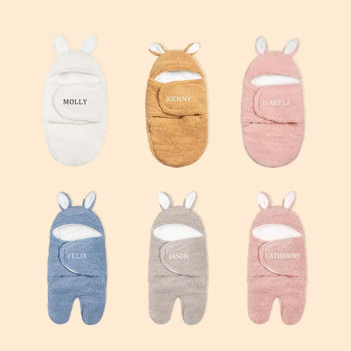 Personalized Bunny Baby Swaddle – Warm, Comfortable, and Easy to Use