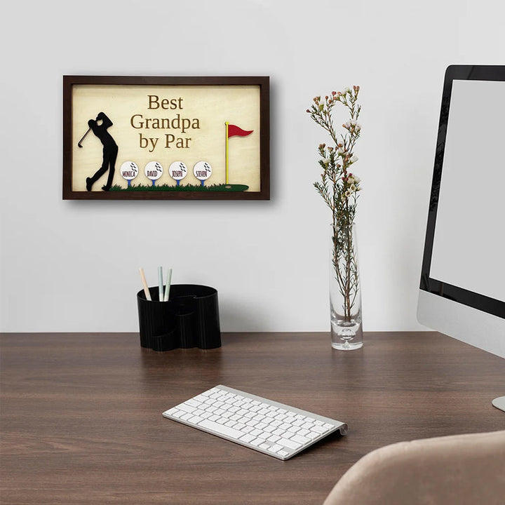 Personalized Best Grandpa by Par Wooden Golf Sign