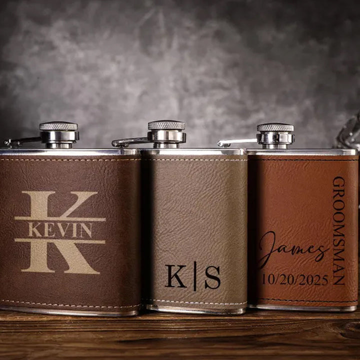 Custom Men's Leather Hip Flask