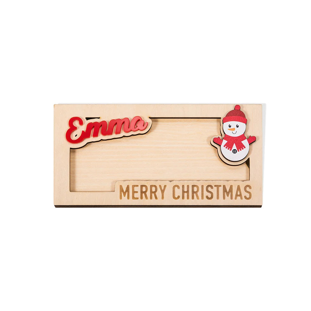 Personalized Christmas Wooden Envelope Money Holder