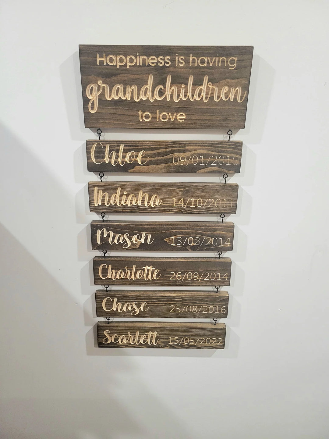 Personalized Grandkids Hanging Sign (Engraved) Family Keepsake