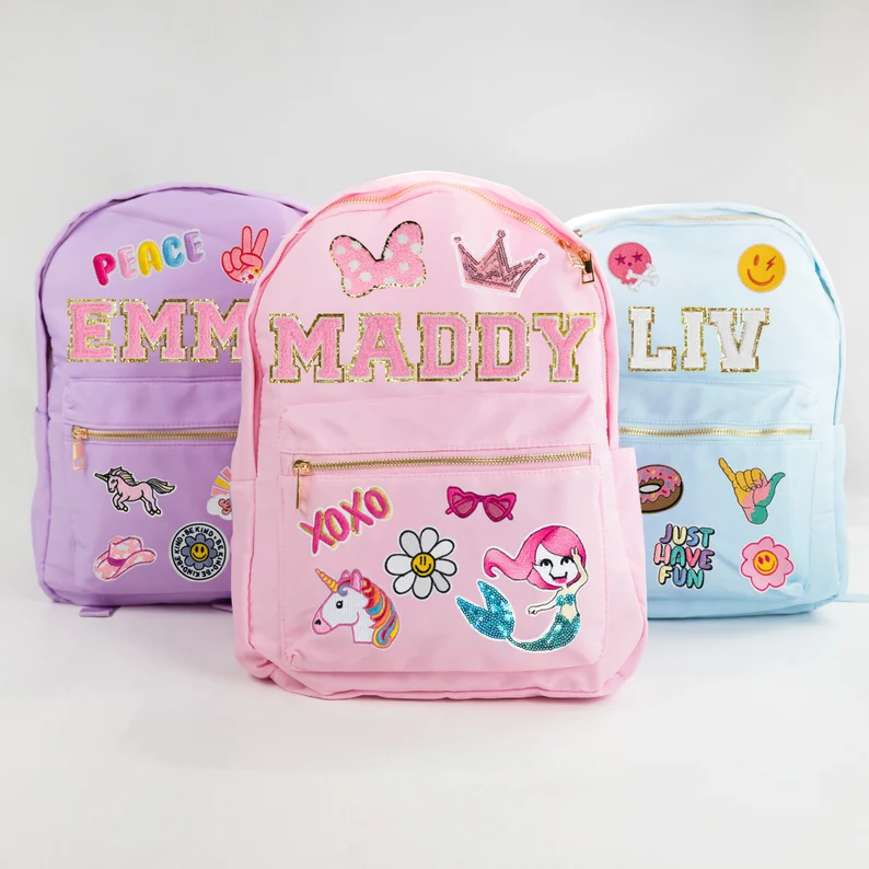 Personalised Kids Name Patch Backpack