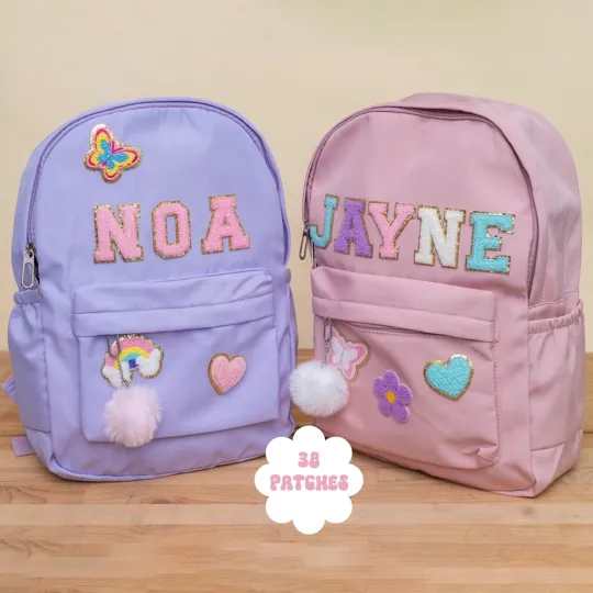 Personalised Kids Name Patch Backpack