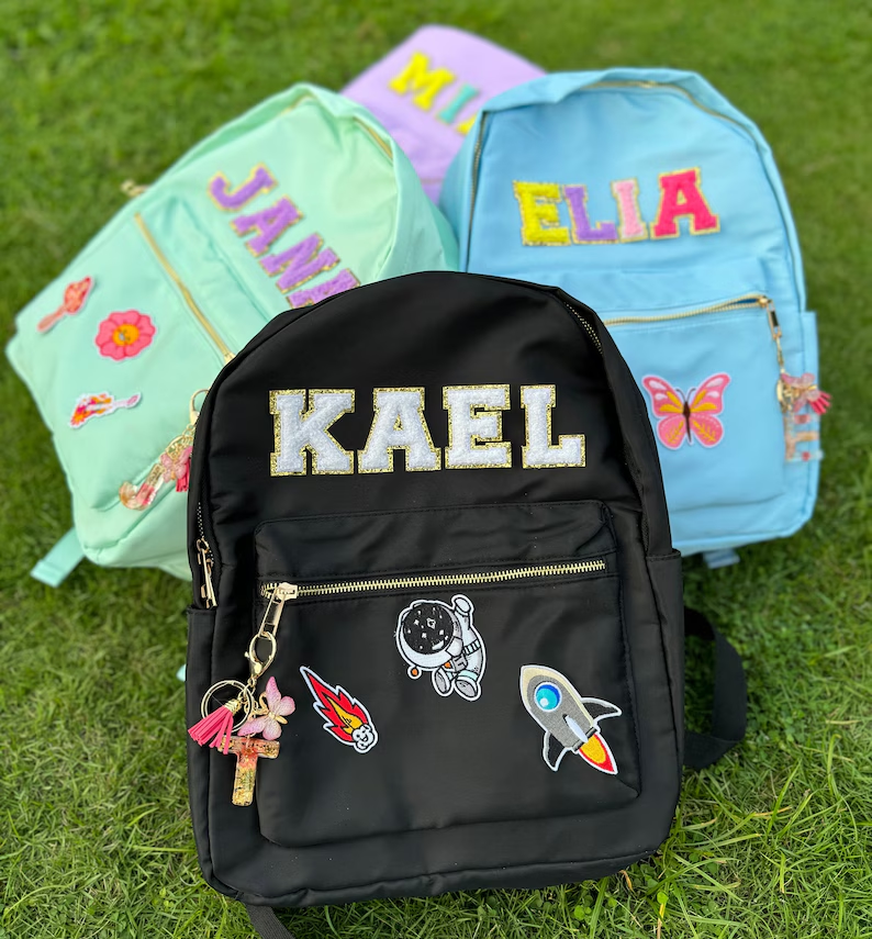 Personalised Kids Name Patch Backpack