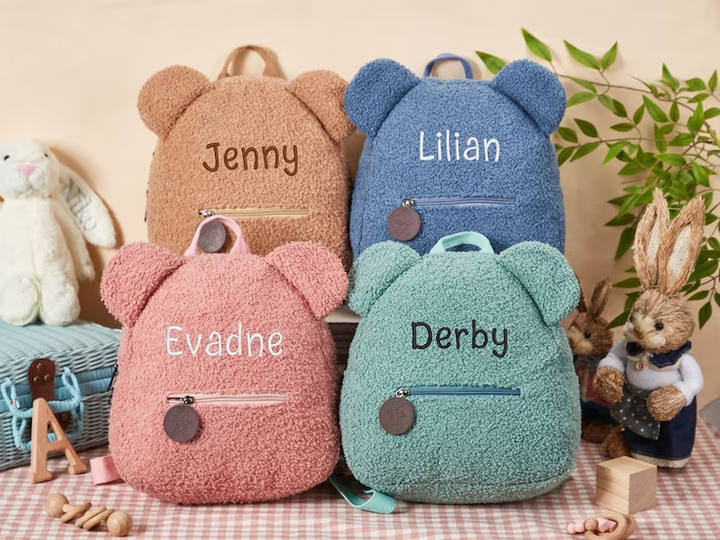 Personalised Fluffy Teddy  Bear Kids Backpack