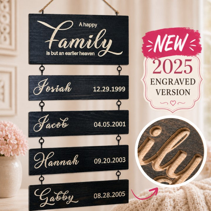 🆕 Personalized Grandkids Hanging Sign | 2025 Engraved Version