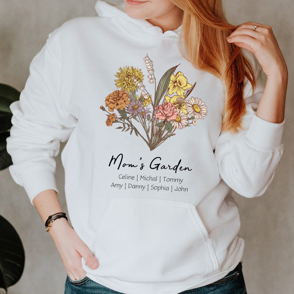 Blooms & Threads Birth Flower Hoodie – Wear Your Story in Full Bloom