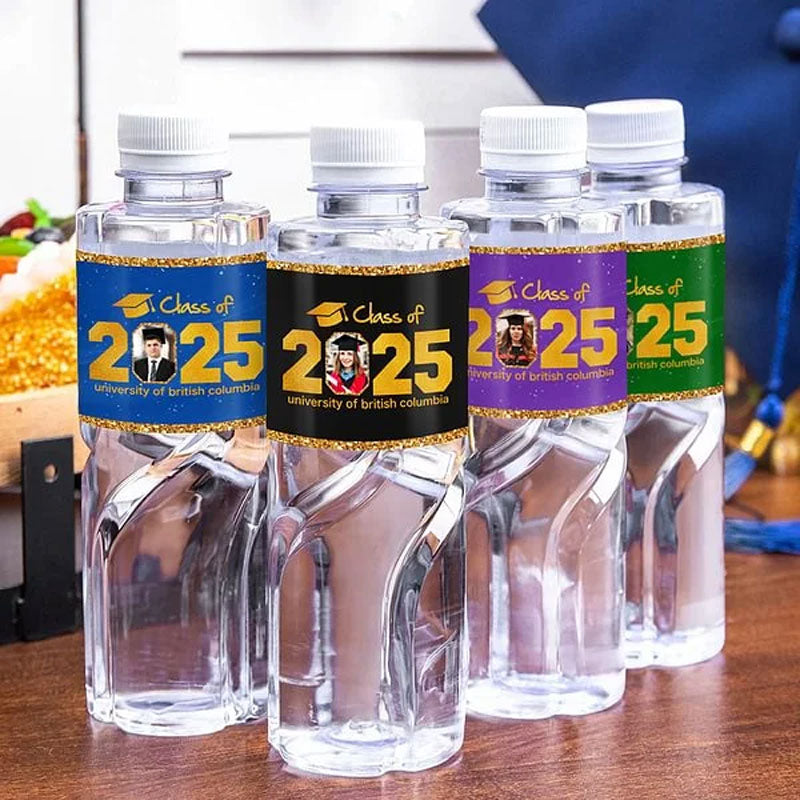 Personalised Graduation Glitter Water Bottle Label Sticker