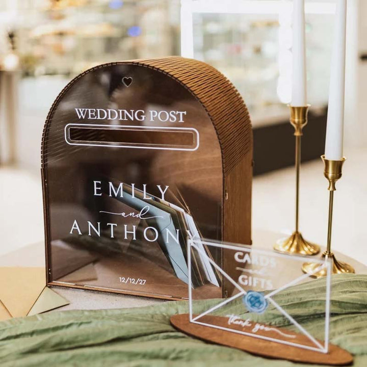 Personalised Wedding Reception Postcard Boxes