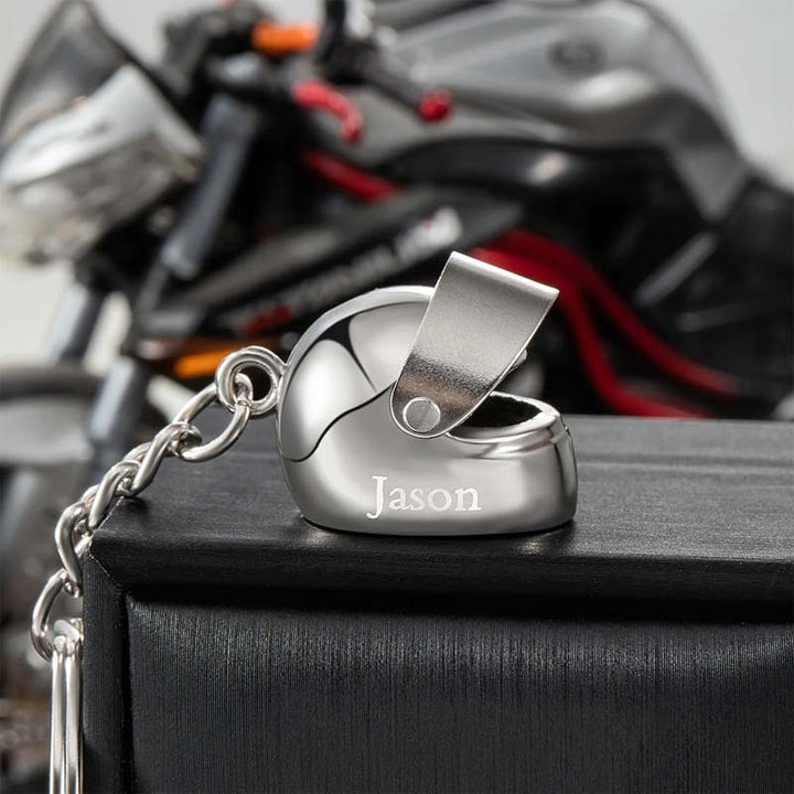 Customized Lettering Motorcycle Helmet Keychain