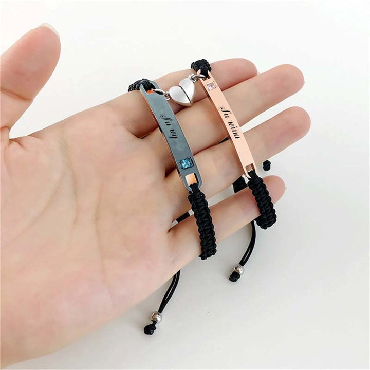 Pulsera Trenzada De Pareja Personalizada/Personalized Couple Braided Bracelet