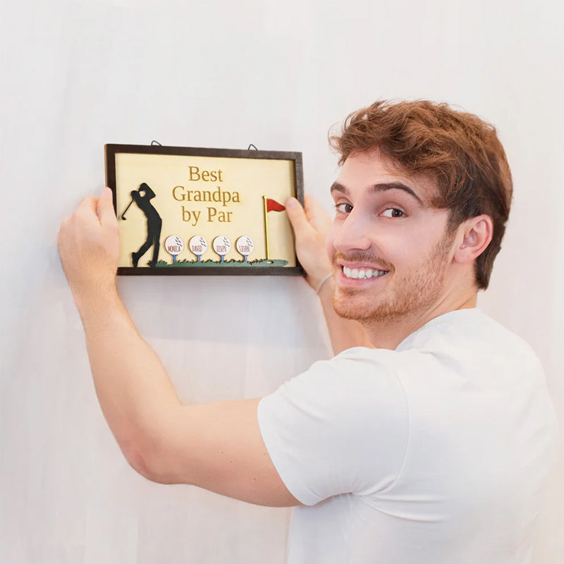 Personalized Best Grandpa by Par Wooden Golf Sign