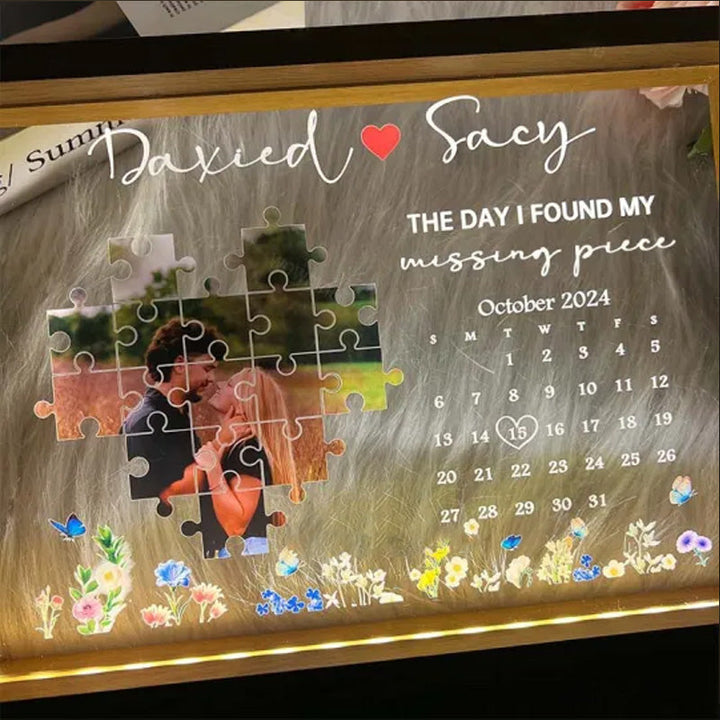 The Day I Found My Missing Piece Light Frame Personalized Gift