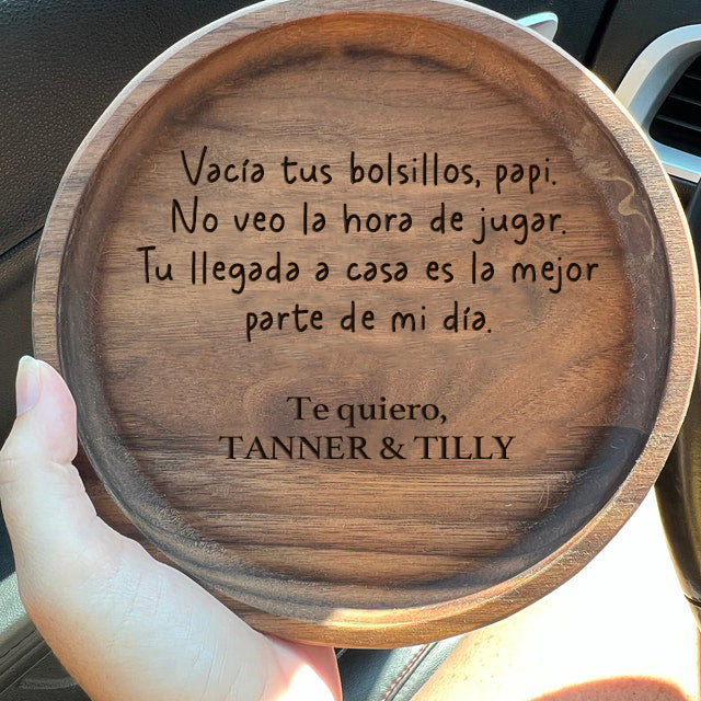 Custom Leather Catchall Personalized Valet Tray for Men