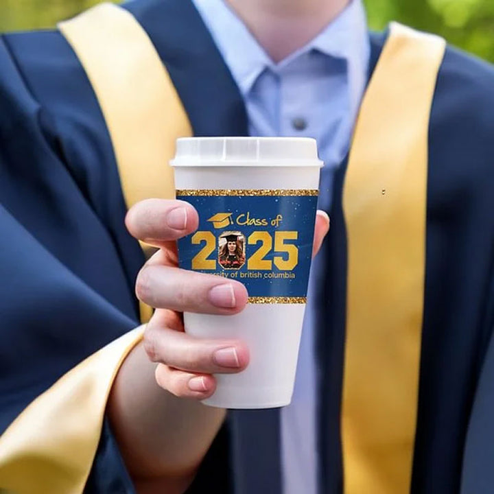 Personalised Graduation Glitter Water Bottle Label Sticker