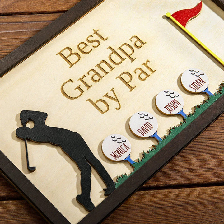 Personalized Best Grandpa by Par Wooden Golf Sign